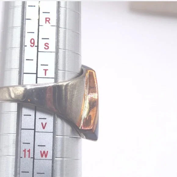 Jay King Desert Rose Trading Lapis Sterling Silver Copper Ring Size 10 - Picture 5 of 8